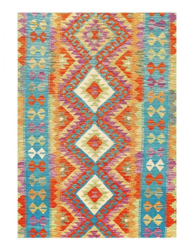 Canvello Kilim Handspun flat weave Wool Rug 3'11'' X 6'11''