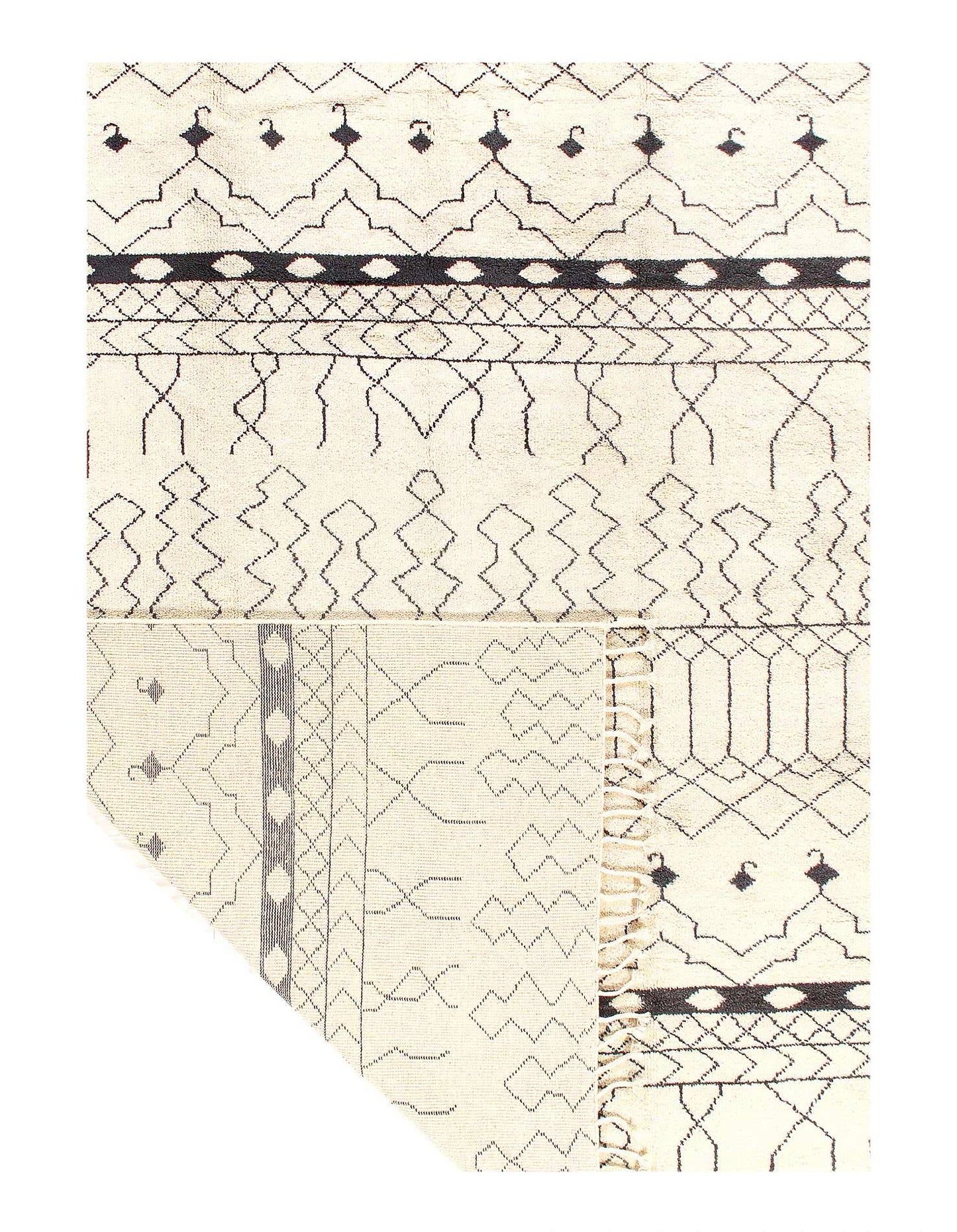 Canvello Moroccan Design Hand-Knotted Rug - 9' X 12'1''