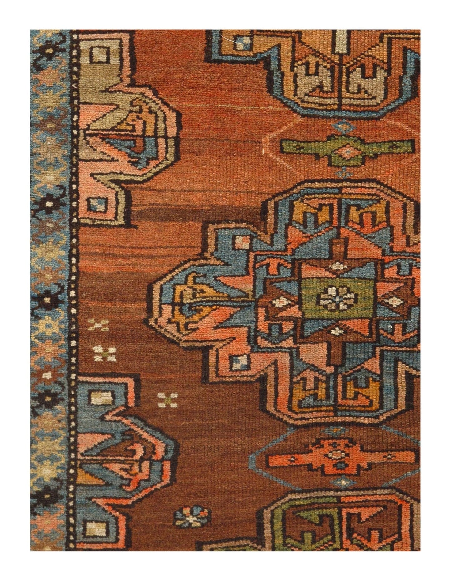 Canvello Rust Fine hand Knotted Azarbijan Kazak Runner - 3'2'' X 8'2''