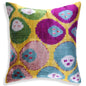 Multicolor Dotted Ikat Pillow – 16x16” Silk Velvet | Handmade