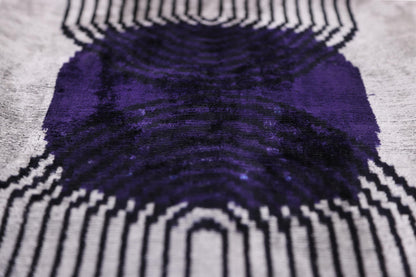 Luxury Purple Silk Velvet Throw Pillow 16x24 – Handmade Modern Geometric Lumbar