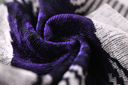 Luxury Purple Silk Velvet Throw Pillow 16x24 – Handmade Modern Geometric Lumbar