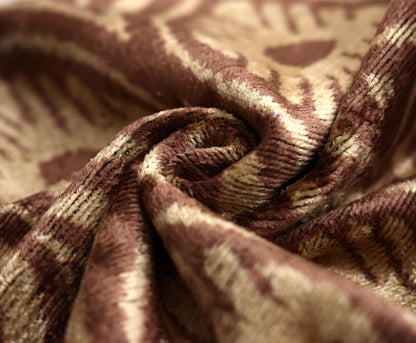 Hand-Knotted Terracotta Rose Silk Velvet Pillow - 20x20 Ikat Ogee