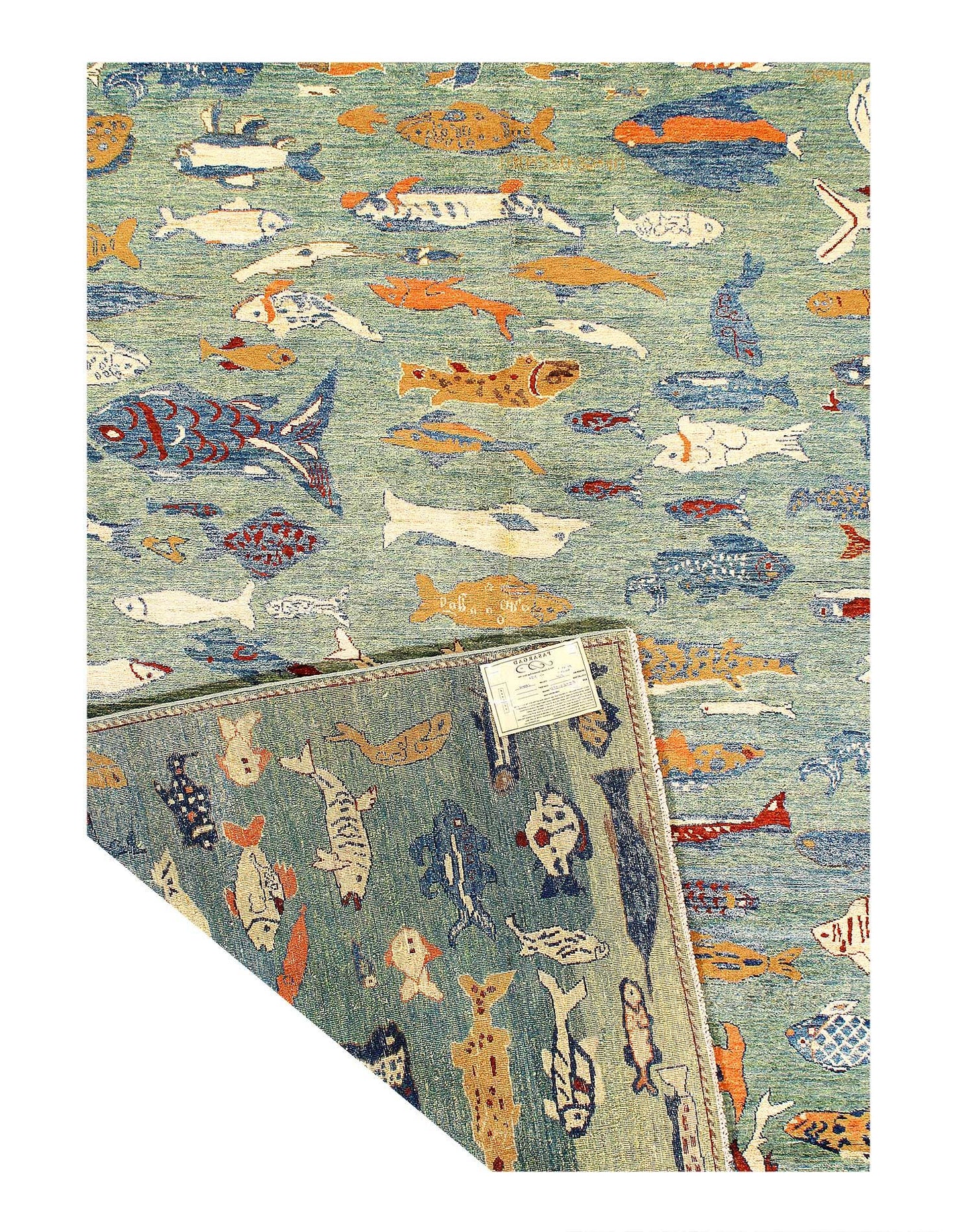 Canvello Fine hand Knotted Gabbeh Fish Design - 6'9" X 9'