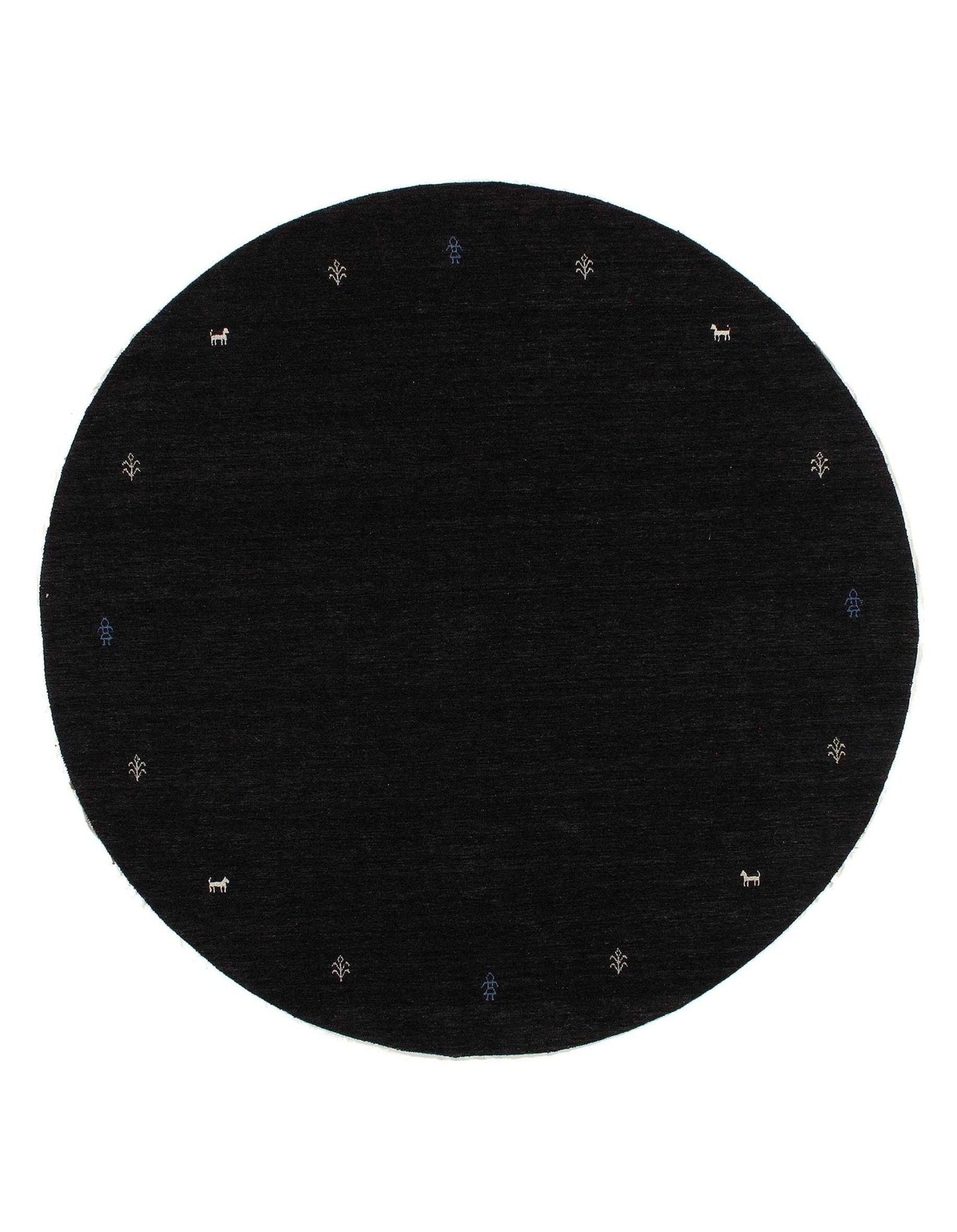 Canvello Fine Hand Knotted Silkroad Gabbeh Design Round Rug 7' X 7'