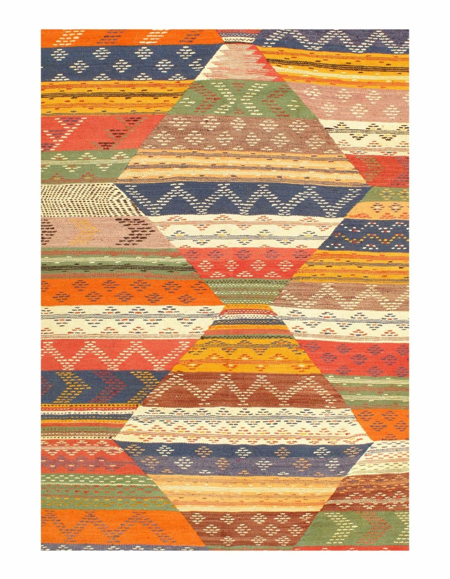Canvello Fine Hand woven Flat Weave vintage Moroccan 4'11'' X 8'8''