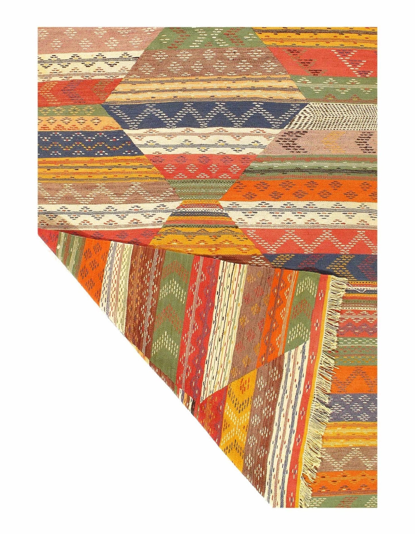 Canvello Fine Hand woven Flat Weave vintage Moroccan 4'11'' X 8'8''