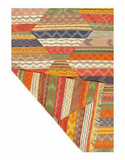 Canvello Fine Hand woven Flat Weave vintage Moroccan 4'11'' X 8'8''