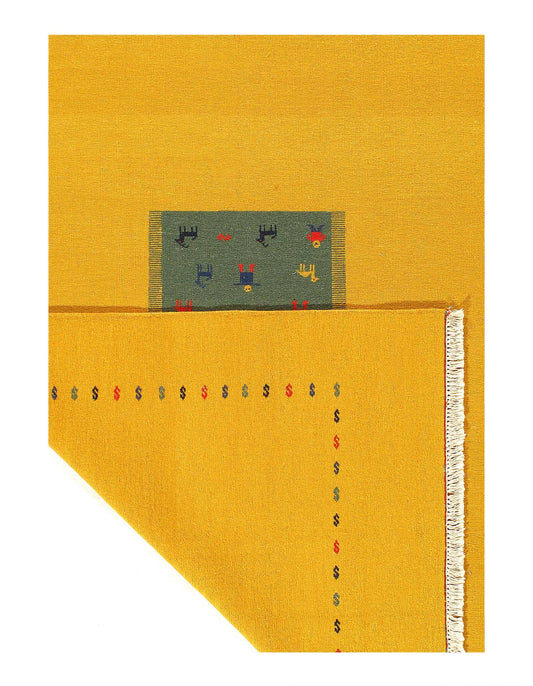 Canvello Flat Weave hand Knotted Sumak Rug - 6'2'' X 9'1''