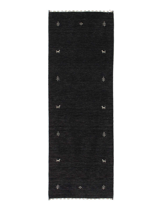 Canvello Gabbeh Black Runner Rug - 2'6'' X 8'
