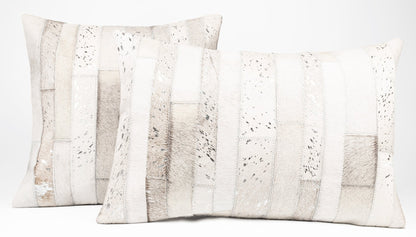 Canvello Genuine Cowhide Leather Decorative Throw Pillows - Handmade Patchwork Boho Accent Pillows For Sofa, Couch, Bed, Chair - Western Southwestern Farmhouse Pillow Covers With Feather Down Insert Included