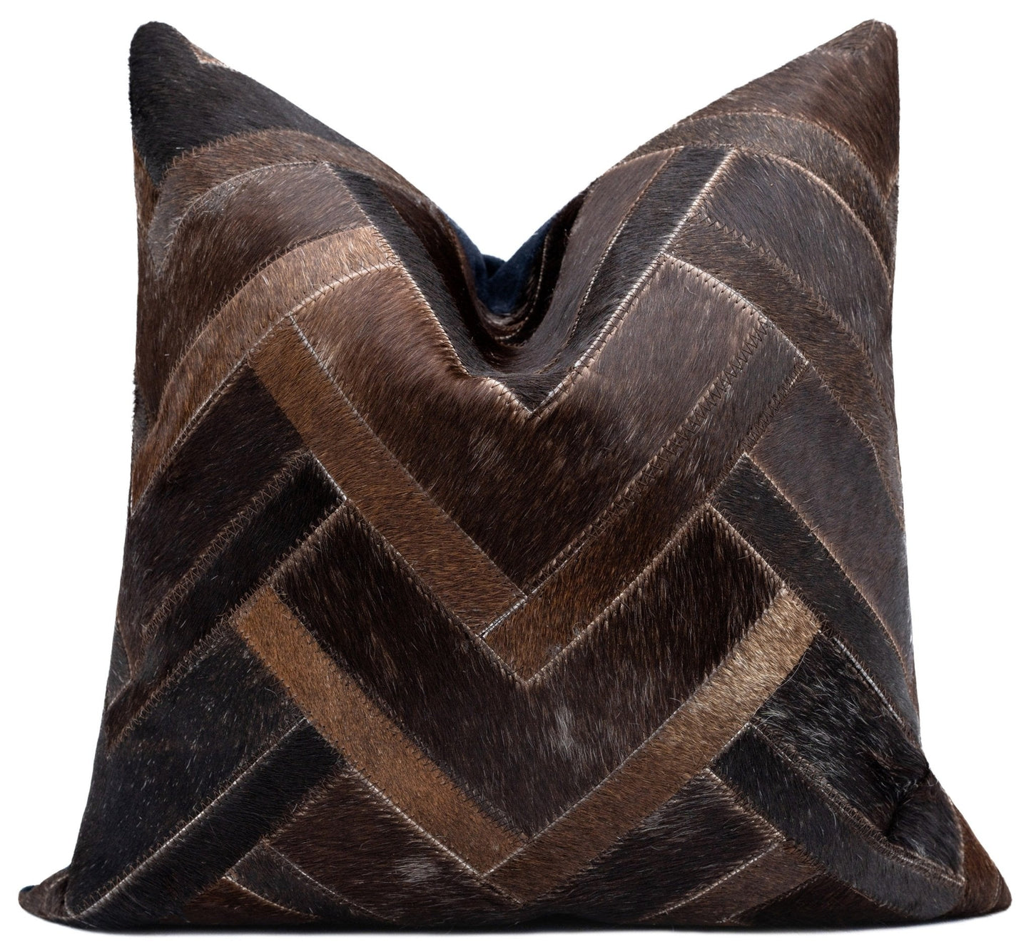 Canvello Genuine Cowhide Leather Decorative Throw Pillows - Handmade Patchwork Boho Accent Pillows For Sofa, Couch, Bed, Chair - Western Southwestern Farmhouse Pillow Covers With Feather Down Insert Included)