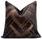 Canvello Genuine Cowhide Leather Decorative Throw Pillows - Handmade Patchwork Boho Accent Pillows For Sofa, Couch, Bed, Chair - Western Southwestern Farmhouse Pillow Covers With Feather Down Insert Included)