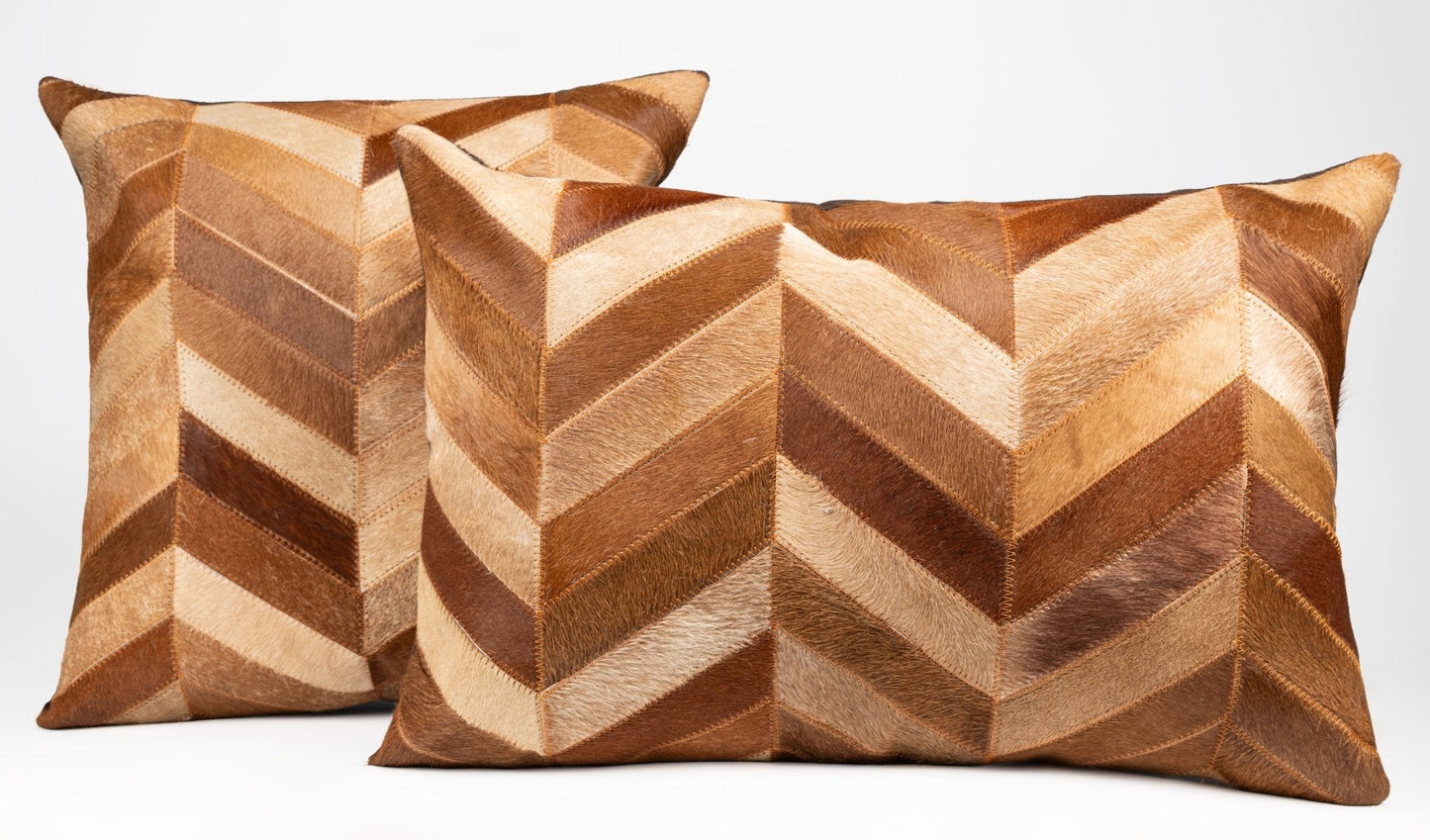 Canvello Genuine Cowhide Leather Decorative Throw Pillows - Handmade Patchwork Boho Accent Pillows For Sofa, Couch, Bed, Chair - Western Southwestern Farmhouse Pillow Covers With Feather Down Insert Included