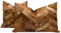 Canvello Genuine Cowhide Leather Decorative Throw Pillows - Handmade Patchwork Boho Accent Pillows For Sofa, Couch, Bed, Chair - Western Southwestern Farmhouse Pillow Covers With Feather Down Insert Included)
