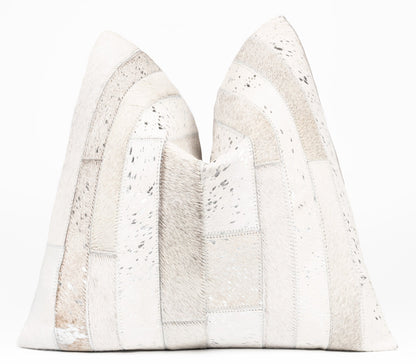 Canvello Genuine Cowhide Leather Decorative Throw Pillows - Handmade Patchwork Boho Accent Pillows For Sofa, Couch, Bed, Chair - Western Southwestern Farmhouse Pillow Covers With Feather Down Insert Included