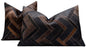 Canvello Genuine Cowhide Leather Decorative Throw Pillows - Handmade Patchwork Boho Accent Pillows For Sofa, Couch, Bed, Chair - Western Southwestern Farmhouse Pillow Covers With Feather Down Insert Included)