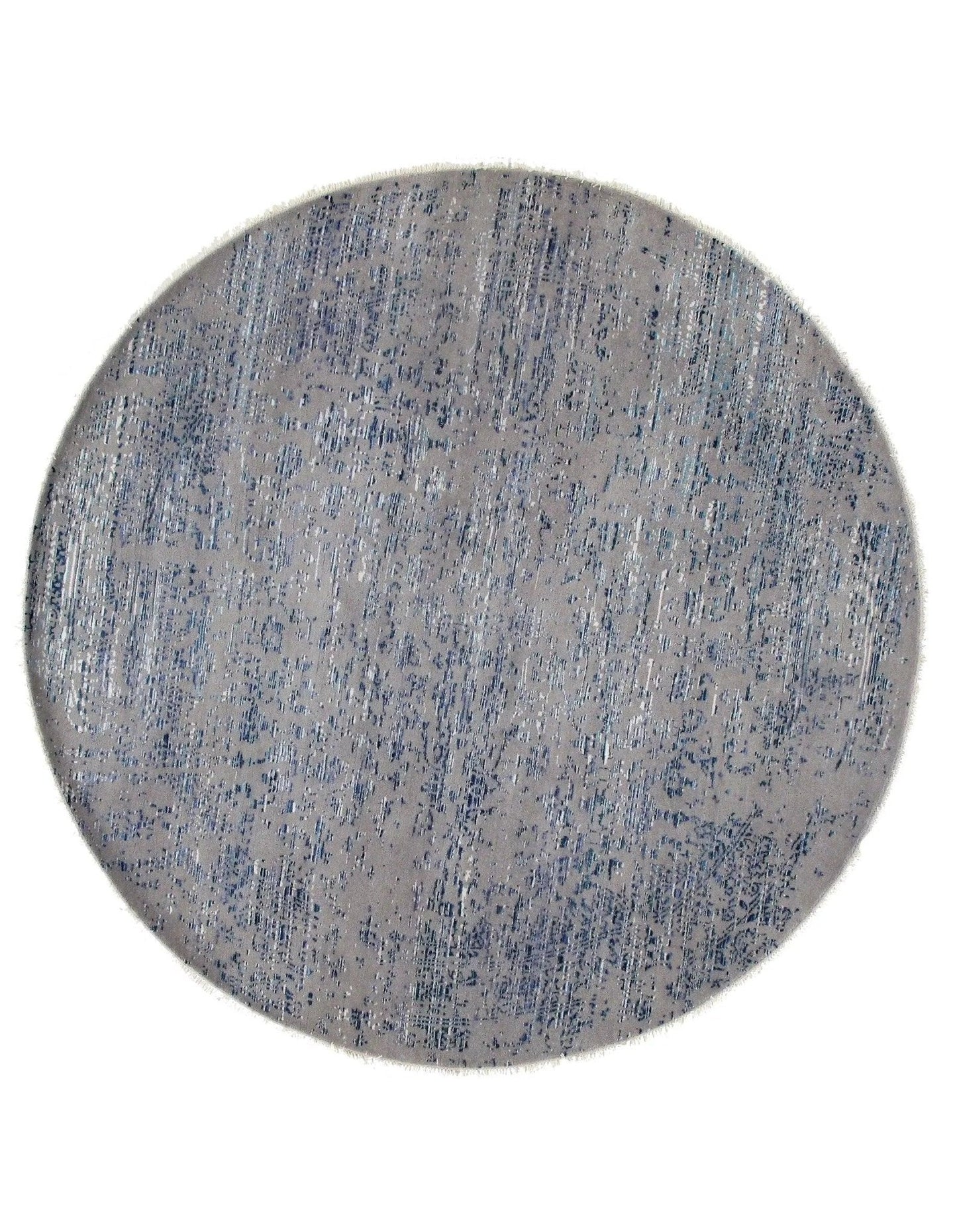 Canvello Gray Erased round Modern Rug - 8' X 8'