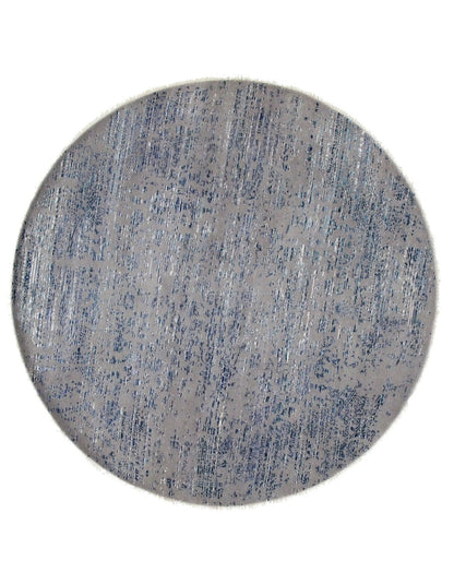 Canvello Gray Erased round Modern Rug - 8' X 8'