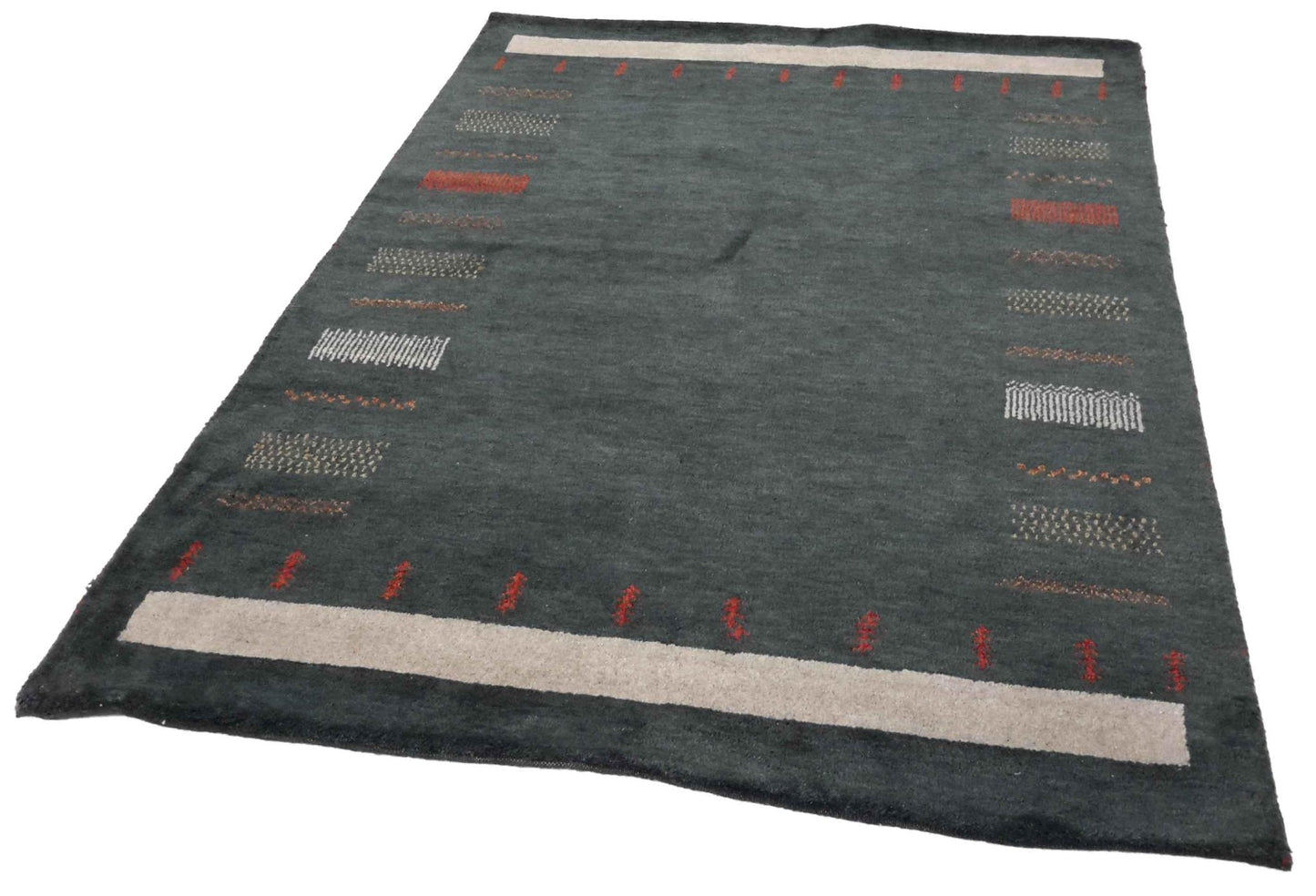 Canvello Hand Made Modern All Over Indo Gabbeh Rug - 5'7'' X 8'0''