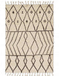 Canvello Handmade Modern Fine Hand Knotted Ivory Moroccan Wool Rug for Living Room - 5'5'' X 7'6''