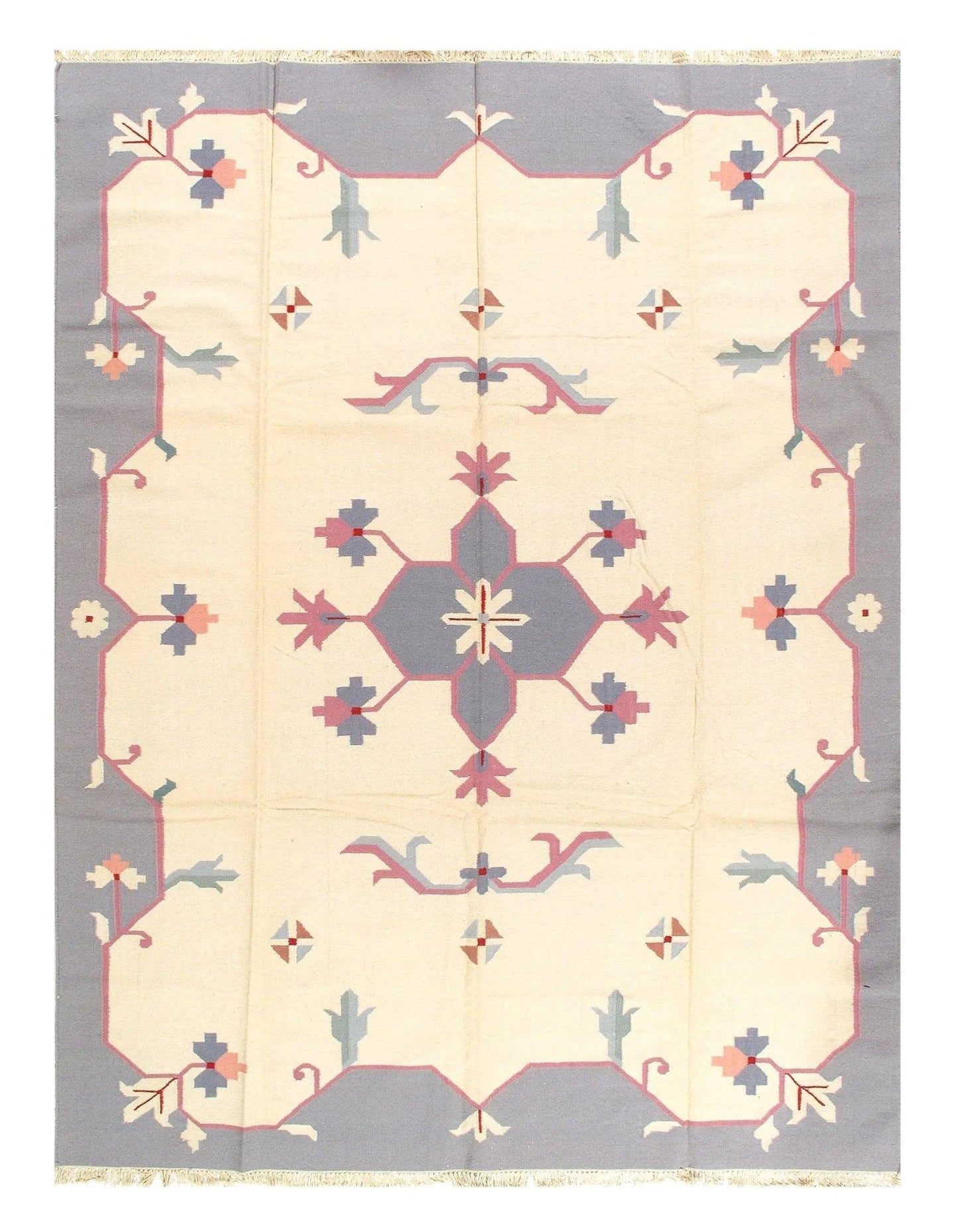 Canvello Ivory Color Hand Woven Rug 9' X 12'