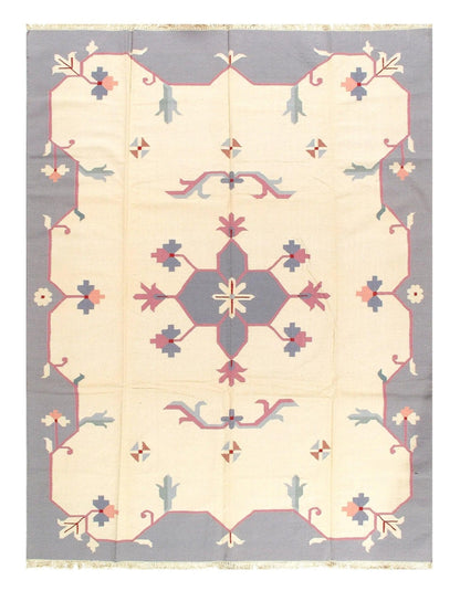 Canvello Ivory Color Hand Woven Rug 9' X 12'