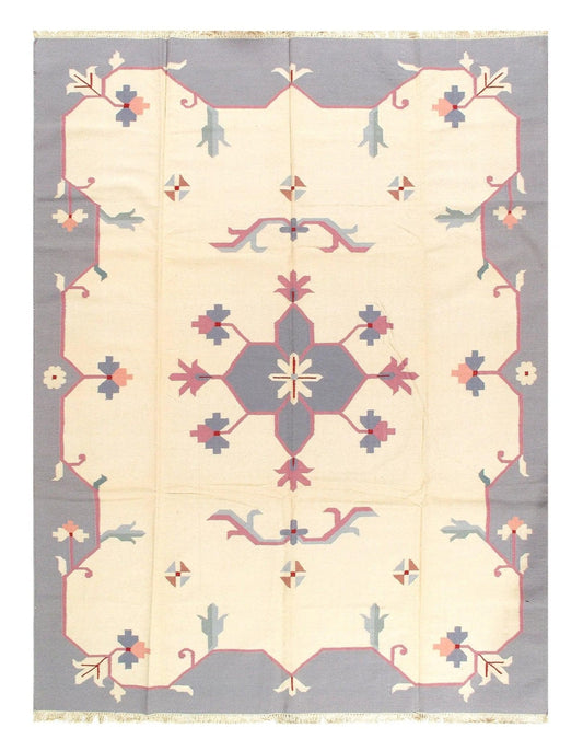Canvello Ivory Color Hand Woven Rug 9' X 12'