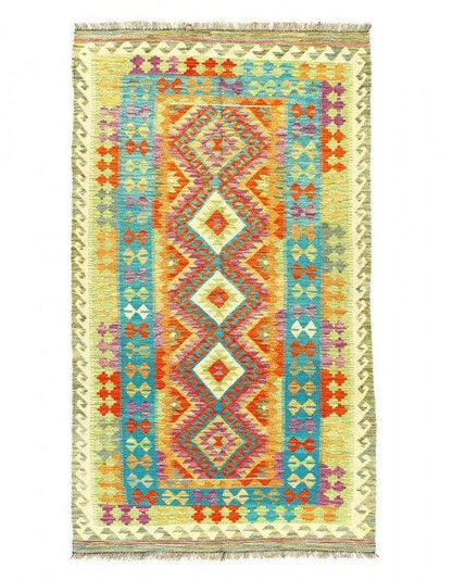 Canvello Kilim Handspun flat weave Wool Rug 3'11'' X 6'11''