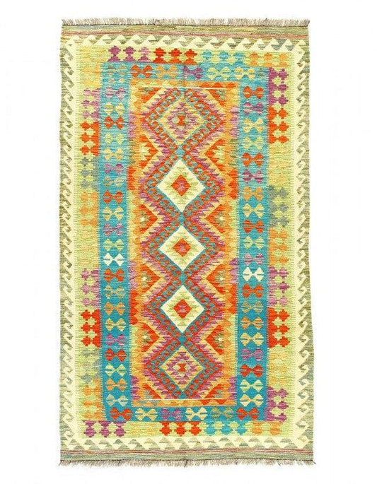 Canvello Kilim Handspun flat weave Wool Rug 3'11'' X 6'11''