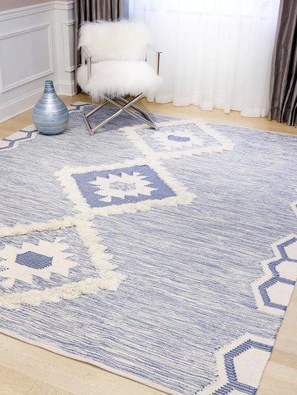 Canvello Modern Cotton & Wool Area Rug- 8' X 10'