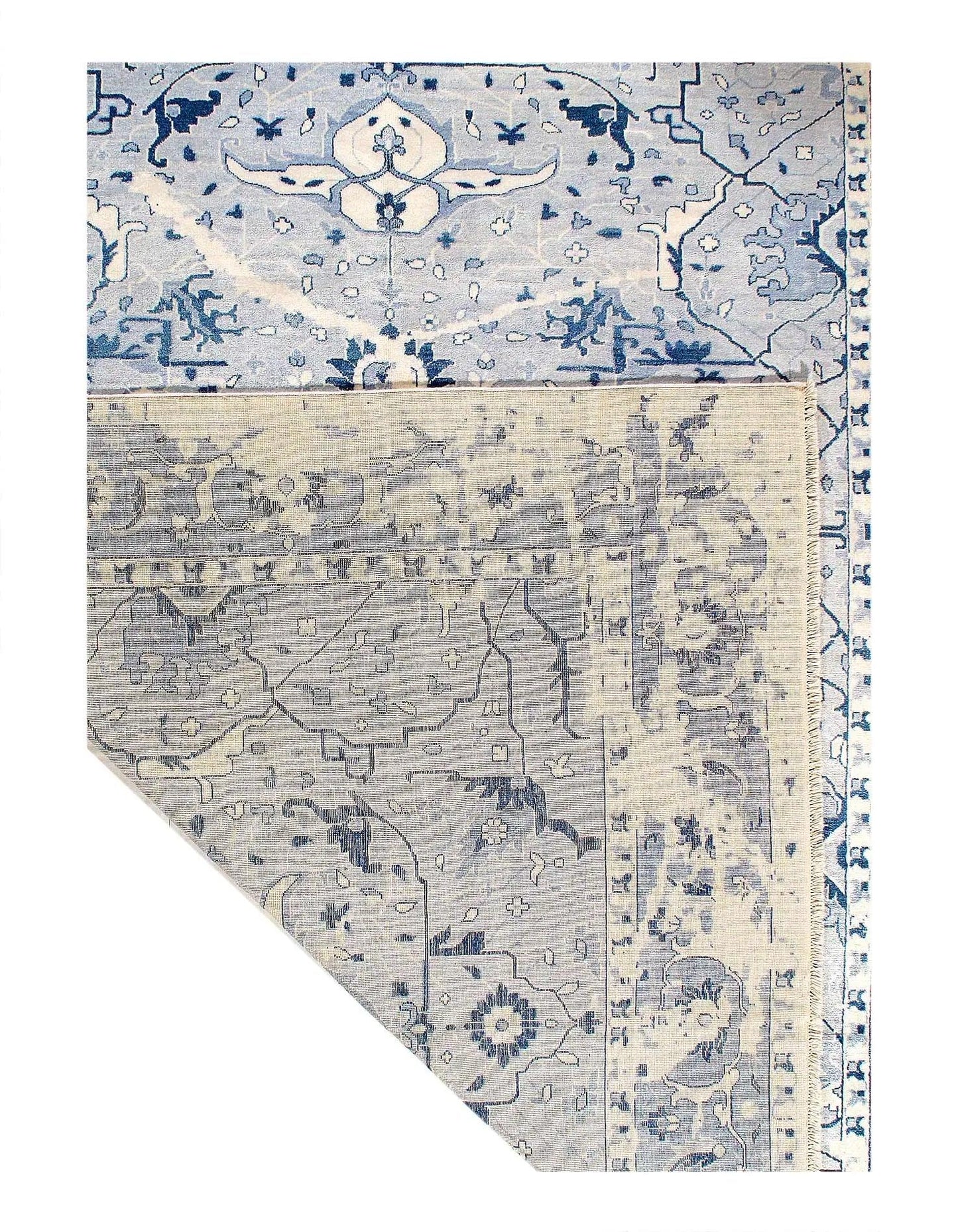 Canvello Modern Silk Light Blue Area Rug - 9' X 12'