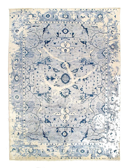 Canvello Modern Silk Light Blue Area Rug - 9' X 12'