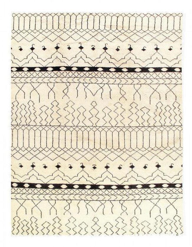 Canvello Moroccan Design Hand-Knotted Rug - 9' X 12'1''