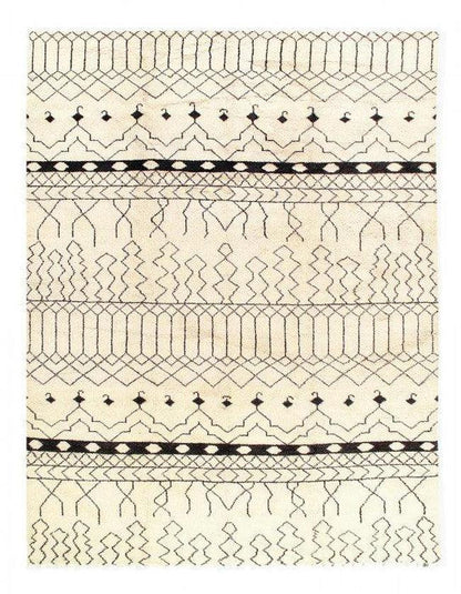 Canvello Moroccan Design Hand-Knotted Rug - 9' X 12'1''