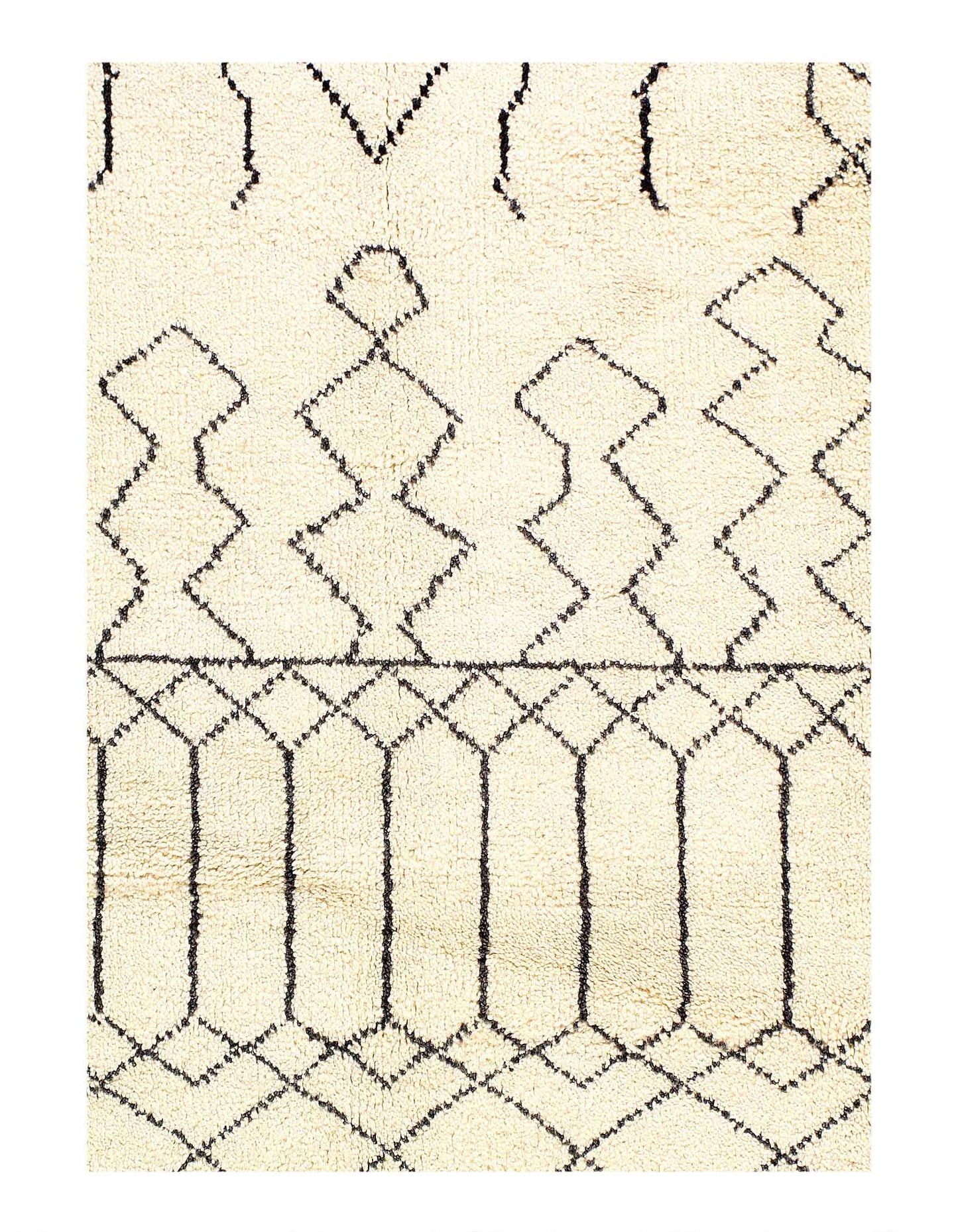 Canvello Moroccan Design Hand-Knotted Rug - 9' X 12'1''