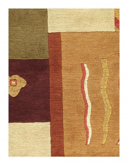 Canvello Multi Color Hand Knotted Modern 4'1'' X 6'1''