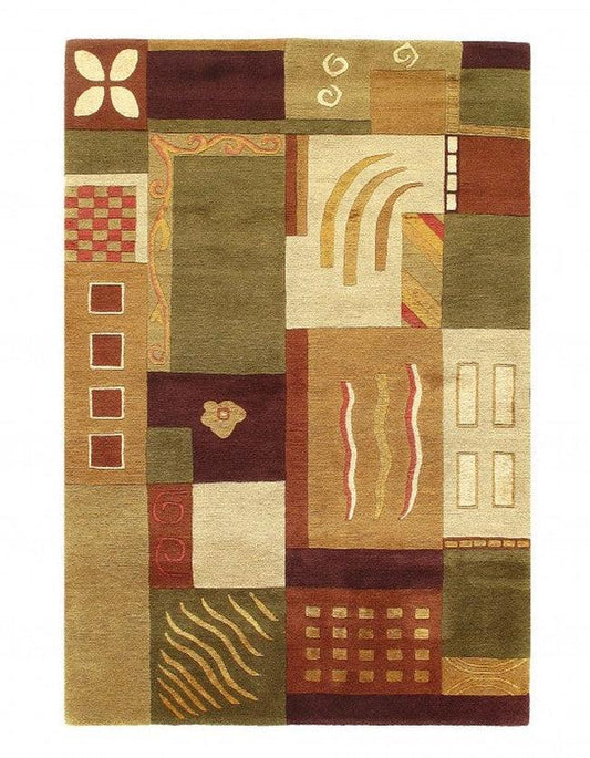 Canvello Multi Color Hand Knotted Modern 4'1'' X 6'1''