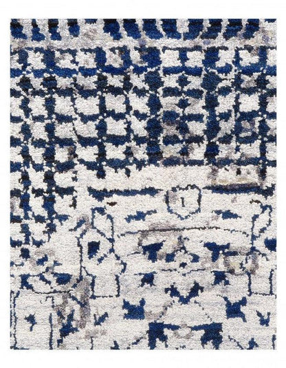 Canvello Navy Blue Hand Knotted Mamluk Design8' x 10.2