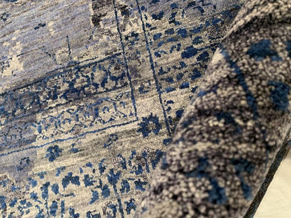 Canvello Navy Blue Hand Knotted Mamluk Design8' x 10.2