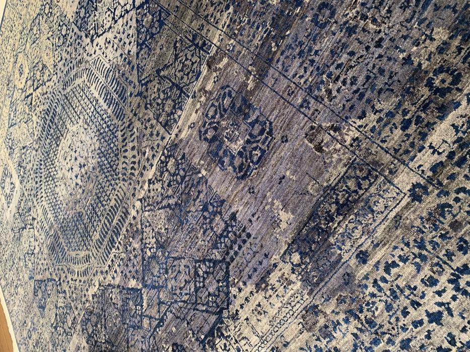Canvello Navy Blue Hand Knotted Mamluk Design8' x 10.2