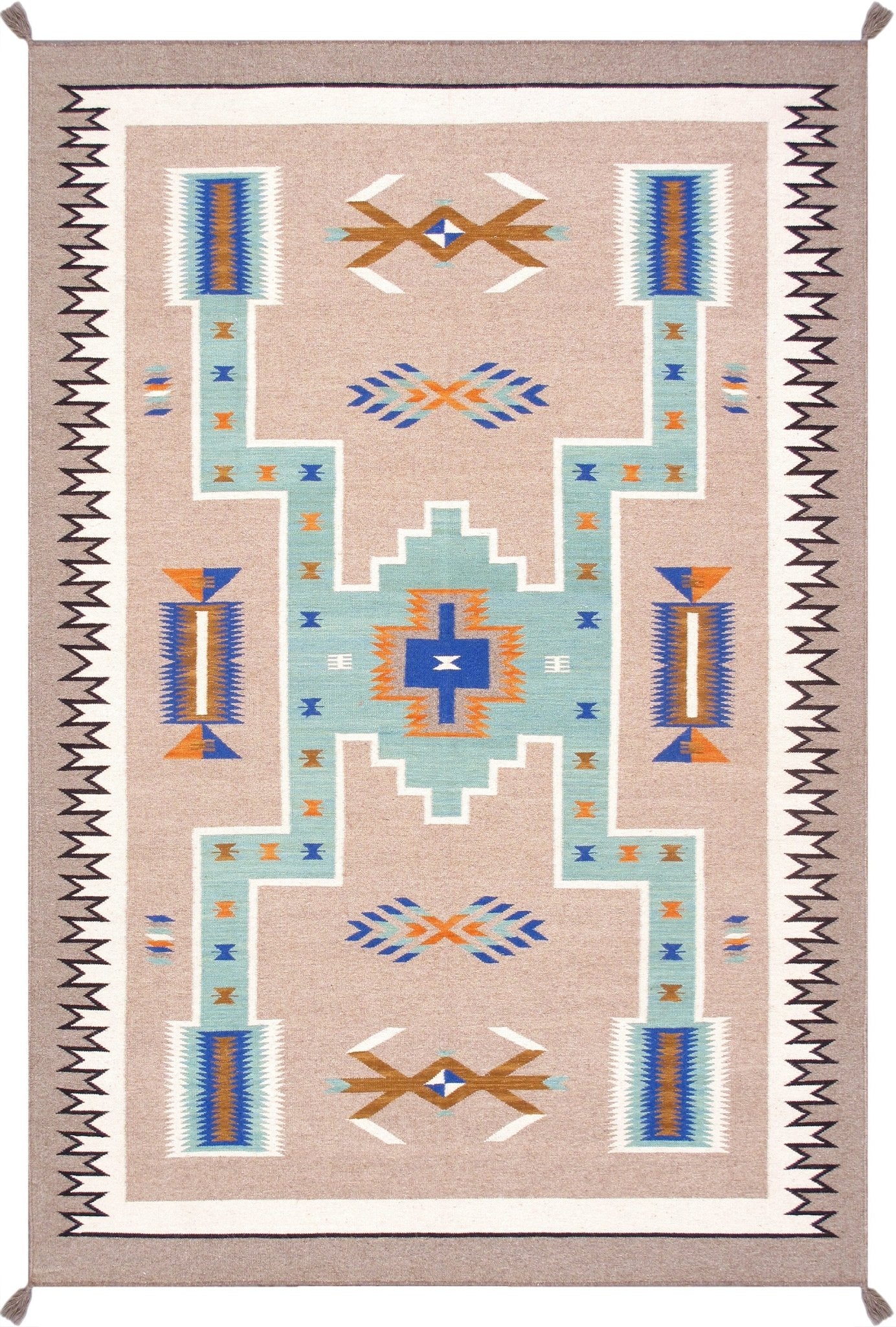 Canvello Reversible Wool Mocha Area Rug- 6' X 9'