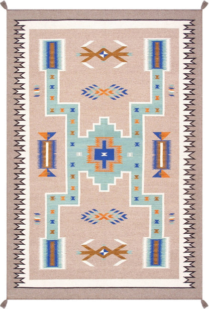 Canvello Reversible Wool Mocha Area Rug- 6' X 9'