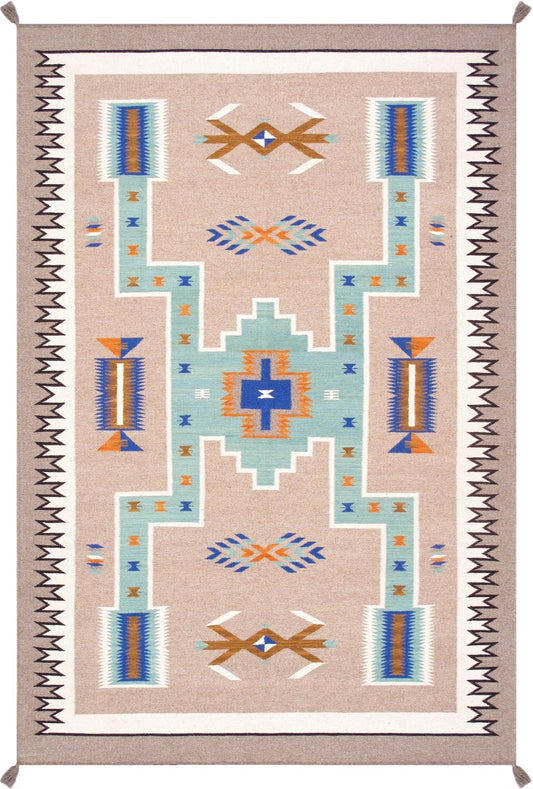 Canvello Reversible Wool Mocha Area Rug- 6' X 9'