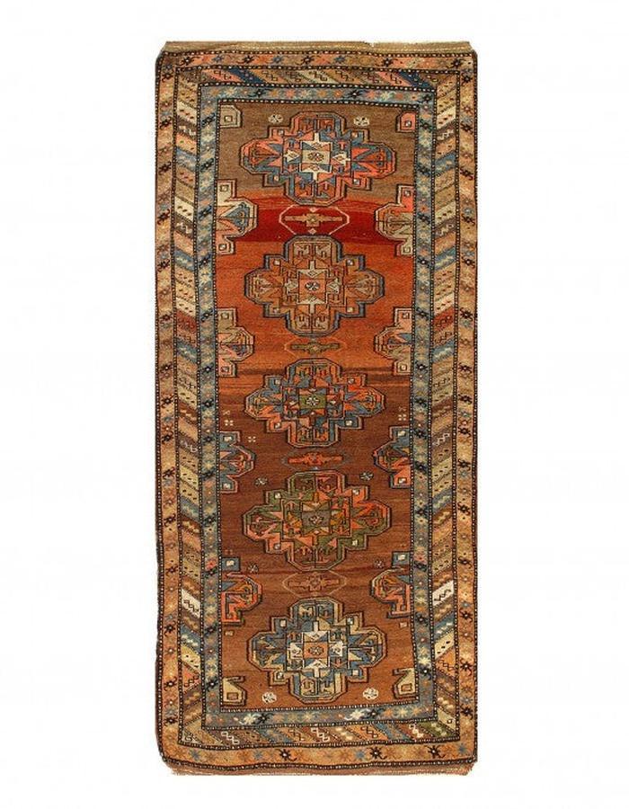 Canvello Rust Fine hand Knotted Azarbijan Kazak Runner - 3'2'' X 8'2''