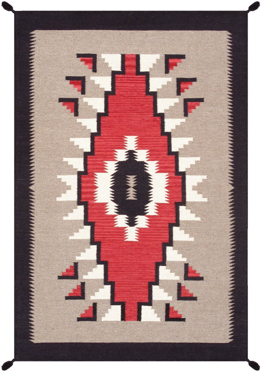 Canvello Tuscany Reversible Wool Mocha Area Rug- 4' X 5'11''