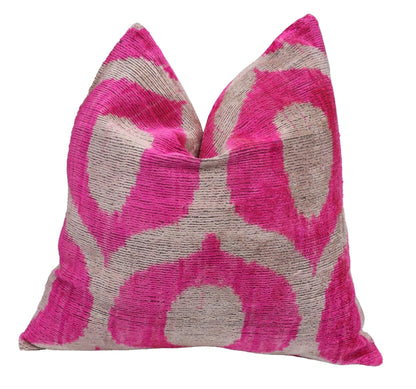 Canvello Velvet Pink Ivory Pillow | 16 x 16 in (40 x 40 cm)