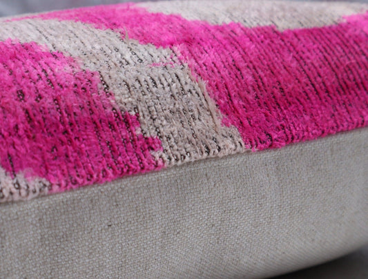 Canvello Velvet Pink Ivory Pillow | 16 x 16 in (40 x 40 cm)
