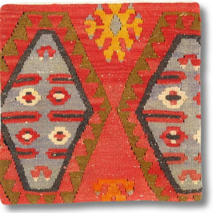 Canvello Vintage Hand Knotted Turkish Kilim Pillow - 20"x 20"
