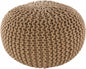 Carr Beige Knitted Cotton Pouf